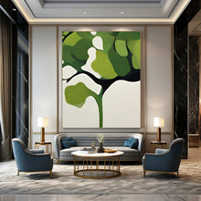 Load image into Gallery viewer, Modern Botanical Abstract Art, Bold Green & White Plant Design for Contemporary Office & Scandinavian - Style Nursery LargeART2254