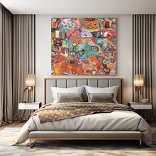 Load image into Gallery viewer, Colorful Abstract Collage Canvas Painting, Perfect for Eclectic Living Room & Creative Office LargeART1169
