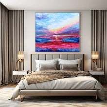 Load image into Gallery viewer, Vivid Sunset Abstract Canvas Painting, Ideal for Coastal Home Living Room & Relaxing Spa LargeART1318