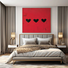 Load image into Gallery viewer, Red and Black Hearts Abstract Art for Romantic Bedroom & Trendy Gift Shop LargeART0950