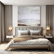Load image into Gallery viewer, Light Gray Abstract Landscape Canvas Painting, Perfect for Coastal Home Office & Serene Nursery LargeART1149