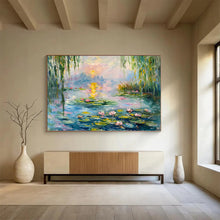 Load image into Gallery viewer, Water Lily Serenity Large - Scale Hand - painted Abstract Acrylic Art DLZ194