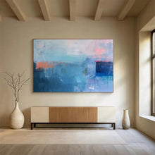 Load image into Gallery viewer, Layered Blue - Toned Abstract Painting DKH478