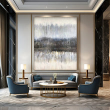 Load image into Gallery viewer, Gray & Blue Forest Abstract Art, Perfect for Serene Office & Nature - Inspired Bedroom LargeART2102