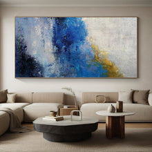 Load image into Gallery viewer, Large - Scale Blue and Yellow Abstract Revisited Acrylic for Beachfront Restaurant & Coastal Home Office LargeART0362