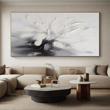 Load image into Gallery viewer, Custom Large Textured White Flower Art - Perfect for Romantic Bedroom & Elegant Spa LargeART0767