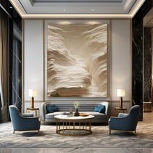 Load image into Gallery viewer, “Textured Beige Waves” - Abstract Acrylic with 3D Effect DTP023