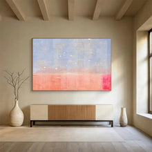 Load image into Gallery viewer, Subtle Blue and Pink Abstract Painting with White Dots for Dreamy Nursery & Light - Filled Reading Nook DKH280