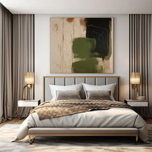 Load image into Gallery viewer, Green & Black Abstract Canvas Painting, Ideal for Artistic Workspace & Eclectic Living Room LargeART1298