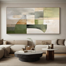 Load image into Gallery viewer, Large - Scale Green - Gray Geometric Abstract Acrylic Art for Modern Living Room & Office Lounge LargeART0394