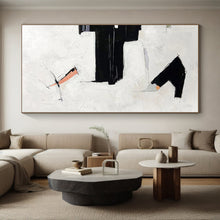 Load image into Gallery viewer, Oversized Minimalist Black - White Abstract 2 Acrylic for Industrial - Chic Loft & Art - Lover’s Library LargeART0328