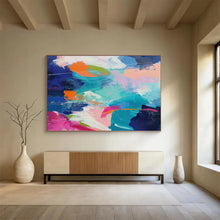 Load image into Gallery viewer, Bold Color Clash Abstract Canvas Painting DKH489