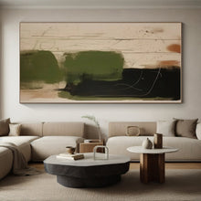 Load image into Gallery viewer, Oversized Green - Black Abstract Lines Art for Modern Studio & Nature - Themed Lounge LargeART0533