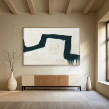 Load image into Gallery viewer, Hand - painted Large - sized Bold Black and White Drip Acrylic Art for Avant - Garde Bedrooms LargeART1790