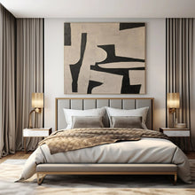 Load image into Gallery viewer, Black and White Geometric Abstract Art for Modern Office Conference Room & Contemporary Art - filled Apartment LargeART0945