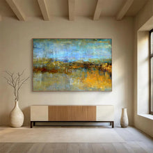 Load image into Gallery viewer, Blue - Toned Abstract Landscape Painting On Canvas DKH372