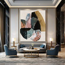 Load image into Gallery viewer, Geometric Abstract Collage Art, Suited for Modern Home Office & Creative Studio LargeART2309