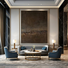 Load image into Gallery viewer, “Rustic Vein” – Brown & Gray Textured Abstract Acrylic with Cracked Layers DTP057