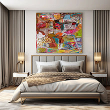 Load image into Gallery viewer, Colorful Abstract Collage Acrylic Art, Ideal for Eclectic Living Room & Creative Art Studio LargeART1083