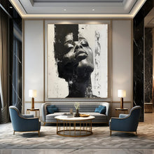 Load image into Gallery viewer, “Fragmented Face in Black and White” – Expressive Figurative Abstract with Textural Layers DTP139
