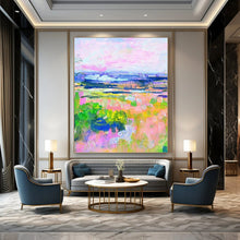 Load image into Gallery viewer, “Pastel Landscape Dreams” Abstract Impressionist - Inspired Painting on Canvas, Cheerful Scenic Art DKH934