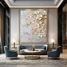 Load image into Gallery viewer, Textured Pink & White Floral Abstract Painting, Ideal for Romantic Bedroom & Charming Tea Room LargeART2073