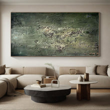 Load image into Gallery viewer, Green and Gray Textured Abstract Acrylic Art - Suited for Nature - inspired Bedroom & Industrial - style Studio LargeART0633