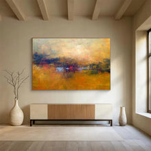Load image into Gallery viewer, Warm - Toned Abstract Sunset Painting On Canvas DKH399