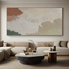 Load image into Gallery viewer, Large Soft Beige, Brown & Green Color Block Abstract Acrylic for Yoga Studio & Bedroom Nook LargeART0391