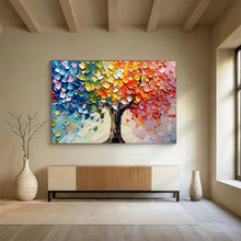 Load image into Gallery viewer, Colorful Palette “Rainbow Tree of Life” Painting on Canvas, Whimsical Wall Art DKH798