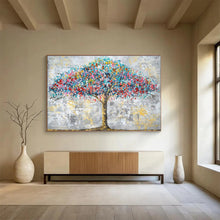 Load image into Gallery viewer, Colorful Tree Impasto - Lively Living Room Art LargeART1514
