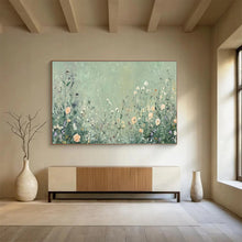Load image into Gallery viewer, Delicate Wildflower Meadow Abstract Painting on Canvas - “Summer Whispers” DKH668