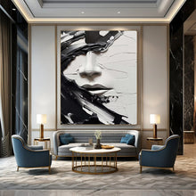 Load image into Gallery viewer, Monochrome Impasto Abstract Art, Perfect for Modern Gallery Wall & Dramatic Study LargeART2134
