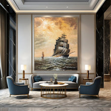 Load image into Gallery viewer, “Sailing Ship at Sea” - Romantic Seascape Art on Canvas DKH1649