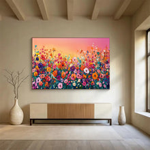 Load image into Gallery viewer, Colorful Flower Field Abstract Painting on Canvas - “Sunset Blooms” DKH680