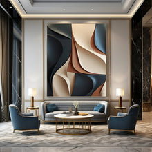 Load image into Gallery viewer, “3D - Like Neutral Curves” Abstract Painting on Canvas, Modern Foyer Decor DKH1023