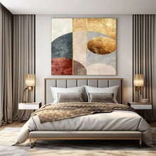 Load image into Gallery viewer, Geometric Gold & Earth - Tone Abstract 2 Canvas Painting, Great for Minimalist Dining Room & Art - Centric Hotel Lobby LargeART1247