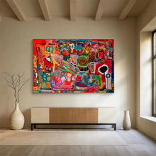Load image into Gallery viewer, Hand - painted Bold Colorful Abstract Mosaic Acrylic Art for Modern Art Galleries at Home LargeART1680