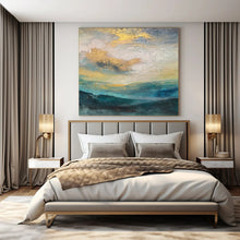 Load image into Gallery viewer, Golden - Sky Abstract Landscape Acrylic Art, Ideal for Living Room & Bedroom LargeART1004