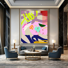 Load image into Gallery viewer, Playful Colorful Abstract Painting, Perfect for Creative Kids’ Room & Lively Office Breakroom LargeART1842