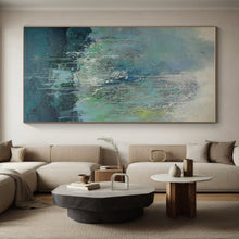 Load image into Gallery viewer, Dripping Green and Blue Abstract Acrylic Art - Ideal for Nature - lover’s Bedroom & Eclectic Studio LargeART0638