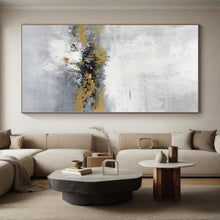 Load image into Gallery viewer, Large - Format Gray - White Gold Cluster Abstract Acrylic Art for Modern Dining Room & Corporate Waiting Area LargeART0380