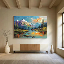 Load image into Gallery viewer, Mountain Landscape “Colorful Peaks” Painting on Canvas, Scenic Impasto Art DKH826