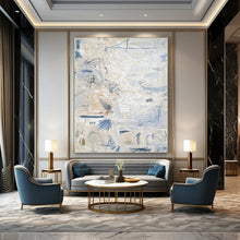 Load image into Gallery viewer, “Light - Hued Abstract with Delicate Blue Marks” – Subtle Abstract Suggesting Calm and Intricacy DTP144