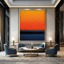 Load image into Gallery viewer, “Orange and Blue Gradient Sunset Revisited” - Color - Field Sunset Art on Canvas DKH1603