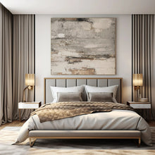 Load image into Gallery viewer, Neutral Textured Abstract with Patches Art for Industrial - style Apartment & Rustic Art Studio LargeART0973