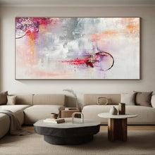 Load image into Gallery viewer, Hand - painted Extensive Soft - Hued Abstract Moonlit Scene Acrylic Art for Romantic Bedrooms LargeART0038