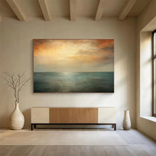Load image into Gallery viewer, Ethereal Sea & Sunset Warm Hues & Calming Horizon on Canvas DLZ010