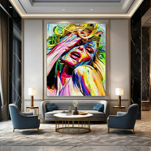 Load image into Gallery viewer, “Colorful Abstract Woman” - Pop - Art Inspired Portrait on Canvas DKH1638