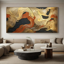 Load image into Gallery viewer, Golden - Wave Abstract Acrylic for Luxury Bedroom & High - End Restaurant LargeART0822